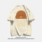 Summer Fashion Heavyweight Retro Men's English Letters 100% Cotton Printed Round Neck High-quality Casual Fitness Street T-shirt