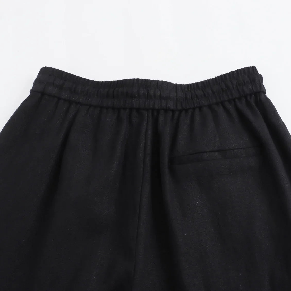 TRAF Women Fashion Spring Summer Lace-up Linen Blended Straight Pants Pocket Office Lady Chic High Waist Trousers Mujer