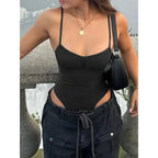 Summer Women Solid Sports Camisole Jumpsuit Sexy Backless Tight Elastic Vest Fitness Yoga Suit