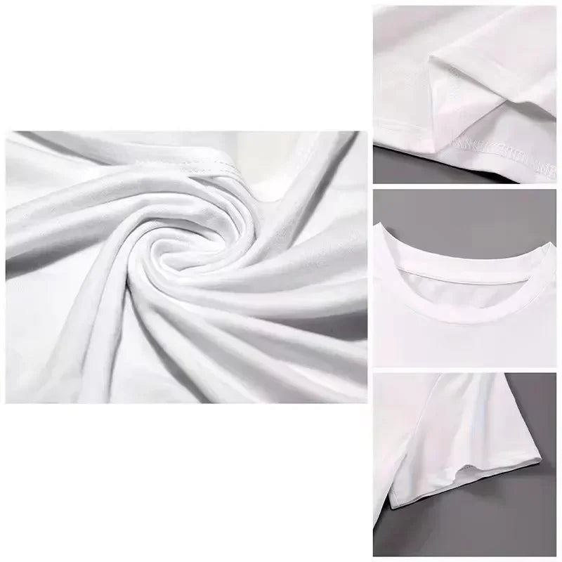 Women's White Round Neck Short Sleeve Summer Comfortable Cotton T-shirt, Casual Cherry Printed T-Shirt, Suitable for Summer