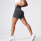 Women High Waist Compression Soft Comfort Seamless Contour Yoga Shorts Summer Outdoor Running Exercise Yoga Running Shorts