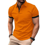 Summer Men Polo Shirts Men Short Sleeve Shirt Contrast Color Lightweight Streetwear Casual  Lapel Collar Tops