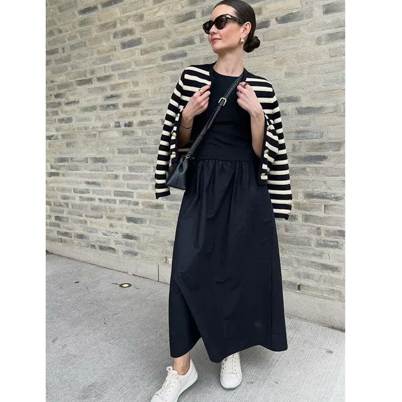 Dresses Summer Women's 2025 New Chic Slim Simple Elegant Holiday Dress Street Women's Comfortable Youth Dress