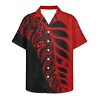 Men's Business Polynesian Shirt Casual Short Sleeve 2022 New Lapel Tribal Tattoo Button Slim Fit Fashion Top