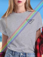 Summer women's letter P women's printed short-sleeved T-shirt round neck short-sleeved women's fashion street printed clothing