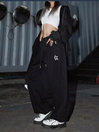 American Star Print Women Oversized Pants High Waist Loose Casual Sports Pants for Women Spring Summer Thin Woman Trouser Y2K