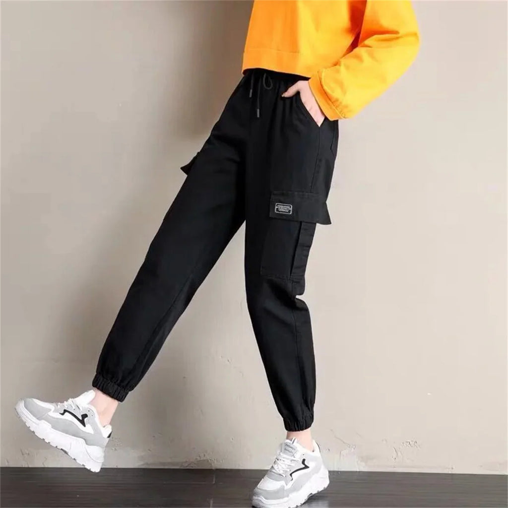 Cool Cargo Pants Women Casual Harajuku  Joggers High Waist Loose Female Hip Hop Trousers Korean Punk Pants Funny Capri Femme