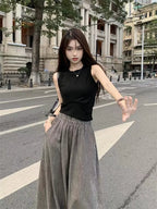 Summer Women's Fashion Slimming Cute Matching Set Conceal Meat Two-Piece Set Cool plus Size Age-Defying Chinese Brand