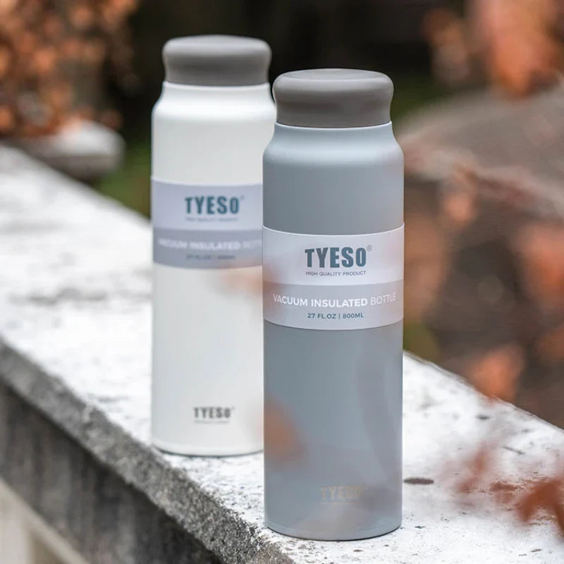 TYESO Stainless Steel Insulated Cups Coffee Thermos Cups Portable Large Capacity Home Office Travel Water Cup Drinking Utensil