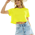 Harajuku TShirt Y2K Women's Crop Tops Casual Female White Crop Tops T-shirt Short Loose Solid Color Tee Shirt Summer Streetwear