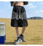 Y2k Shorts For Men 2025 Summer Letter Foam Print Loose Sweatpants Gym Oversized Basketball Shorts Pants Hip Hop Streetwear 8XL