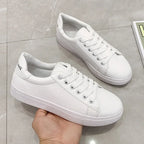 Trendy and minimalist 2025 white shoes, new spring and autumn fashion classic versatile student casual sports flat shoes