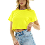 Harajuku TShirt Y2K Women's Crop Tops Casual Female White Crop Tops T-shirt Short Loose Solid Color Tee Shirt Summer Streetwear