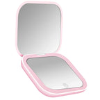 Compact Mini Gift Vanity Folding Cosmetic Mirror with Lights Portable Hand Held Small Pocket Travel Makeup Mirror 2X magnifying