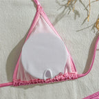 Gold Micro Thong String 3 Piece Bikini Set Damen Halter Swimwear Skirts Cover Ups Sexy Swimsuit Women 2025 Bathing Suit Bikinis