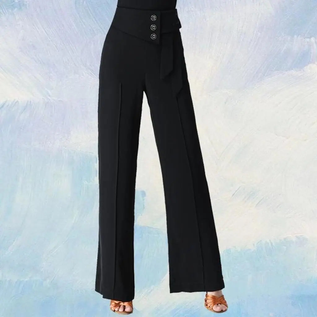 Autumn New Temperament Simple Fashion Versatile High Waist Wide Leg Pants Women Solid Button Dance Casual Straight Trousers 2023
