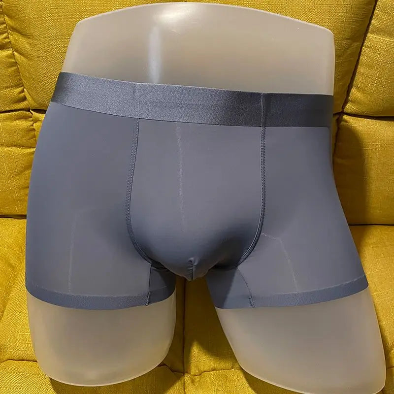 High Quality Men's Ice Silk Underwear Summer Thin Breathable Seamless Panties Sexy Male Underpants Plus Size Boxer Shorts