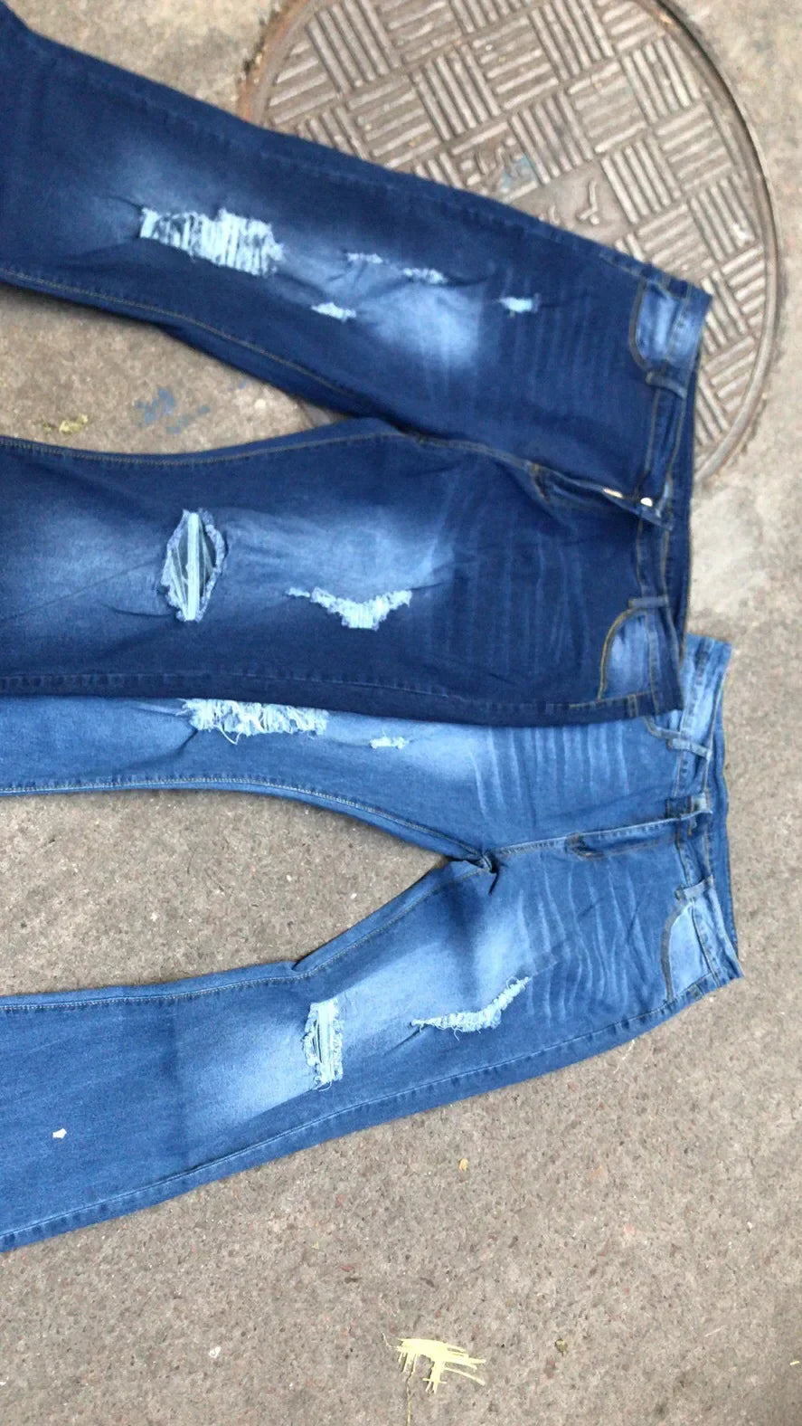 High-Waisted Jeans High Elasticity Splitter Fashion European American Net Red Direct Factory Sales Cross-Border Trade Goods