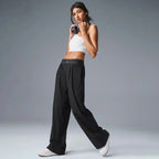 yoga high waist women's straight leg wide leg pants sports fitness pilates training casual pants