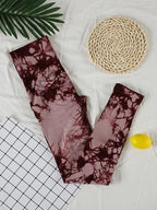 Tie Dye Seamless Gym Leggings Women Push Up Women Mallas Sports Fitness Contour Yoga Running Pants Elastic  Leggins