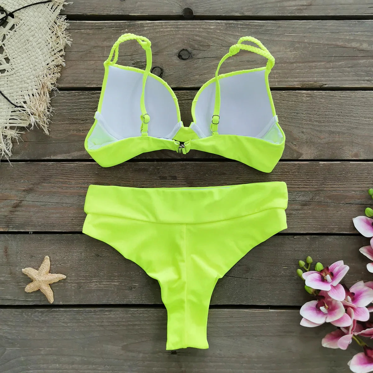 Cheap Push Up Bikinis Women Swimsuits  Solid Padded Women Swimwear Vintage Female Swimsuit High Waist Biquini Bathing Suit