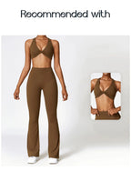 V-shaped Hip Yoga Pants Flare Leggings Women High Waist Wide Leg Pants Women Gym Fitness Sports Flared Pant Dance Trousers