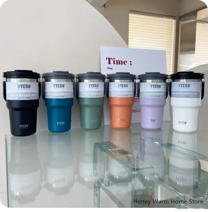 Tyeso Stainless Steel Coffee Cup Cold And Hot Double-layer Insulated Cup Tumbler Thermo Water Bottle Car Travel Mug Vacuum Flask