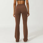 Women Cross Waist Fitness Breathable Yoga Training Gym Outdoor Dance Sport Flare Pants