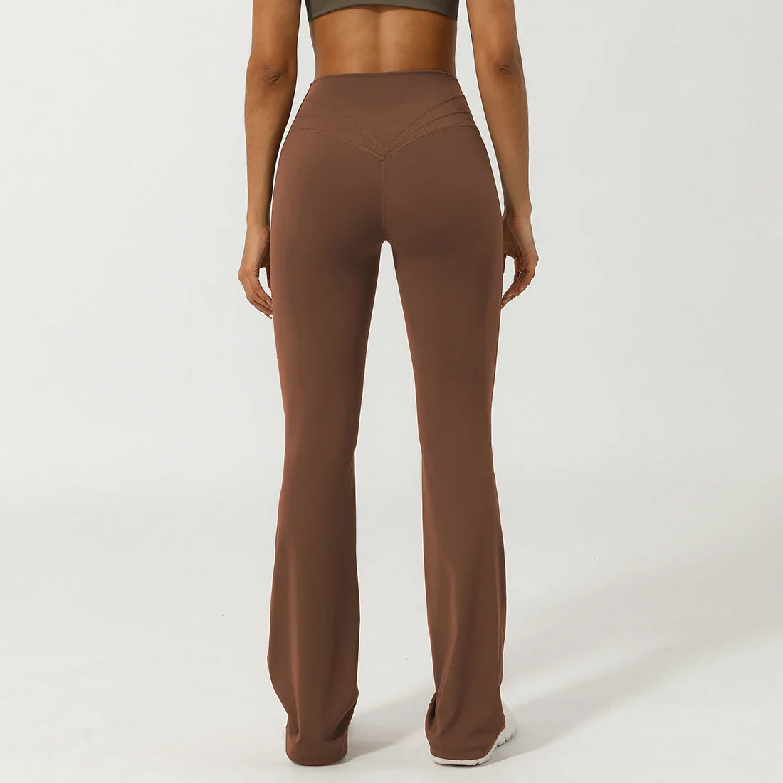 Women Cross Waist Fitness Breathable Yoga Training Gym Outdoor Dance Sport Flare Pants