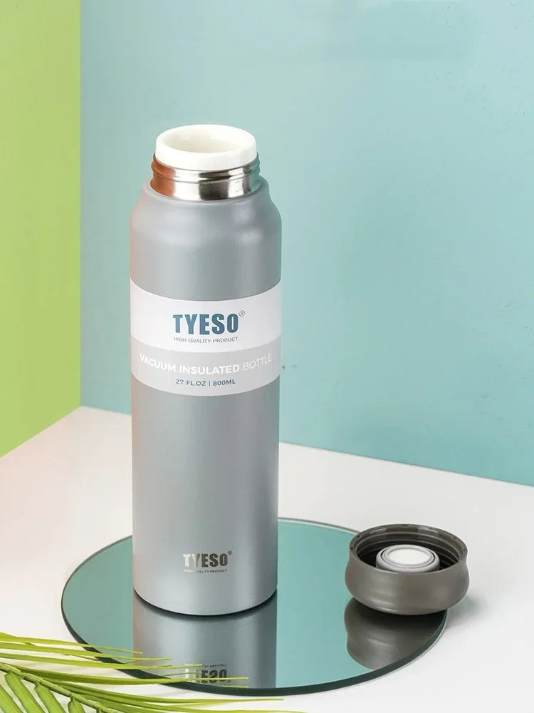 TYESO Stainless Steel Insulated Cups Coffee Thermos Cups Portable Large Capacity Home Office Travel Water Cup Drinking Utensil