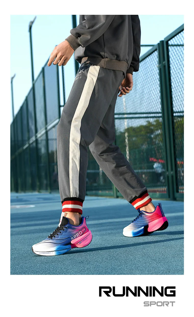 NEW Sports Running Shoes Men Marathon Breathable Comfortable Women Athletic Training Outdoor Sneakers Air Cushion Carbon Plate