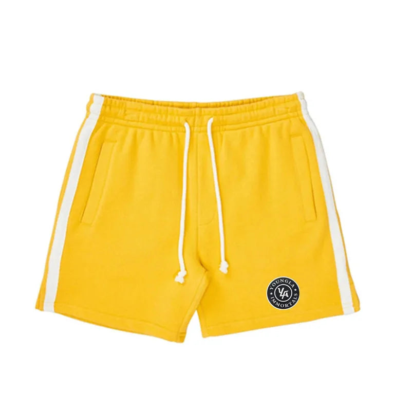 High Quality YA Shorts Men Summer Cotton Comfort Steel Print Sweatpants Skinny Jogging Fitness Shorts Sports Short Pants