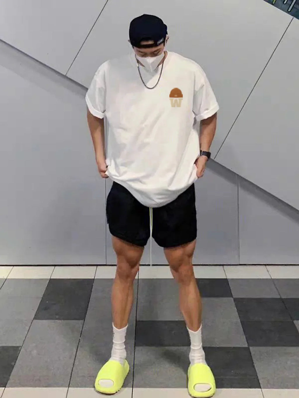 Summer Fashion Heavyweight Retro Men's English Letters 100% Cotton Printed Round Neck High-quality Casual Fitness Street T-shirt