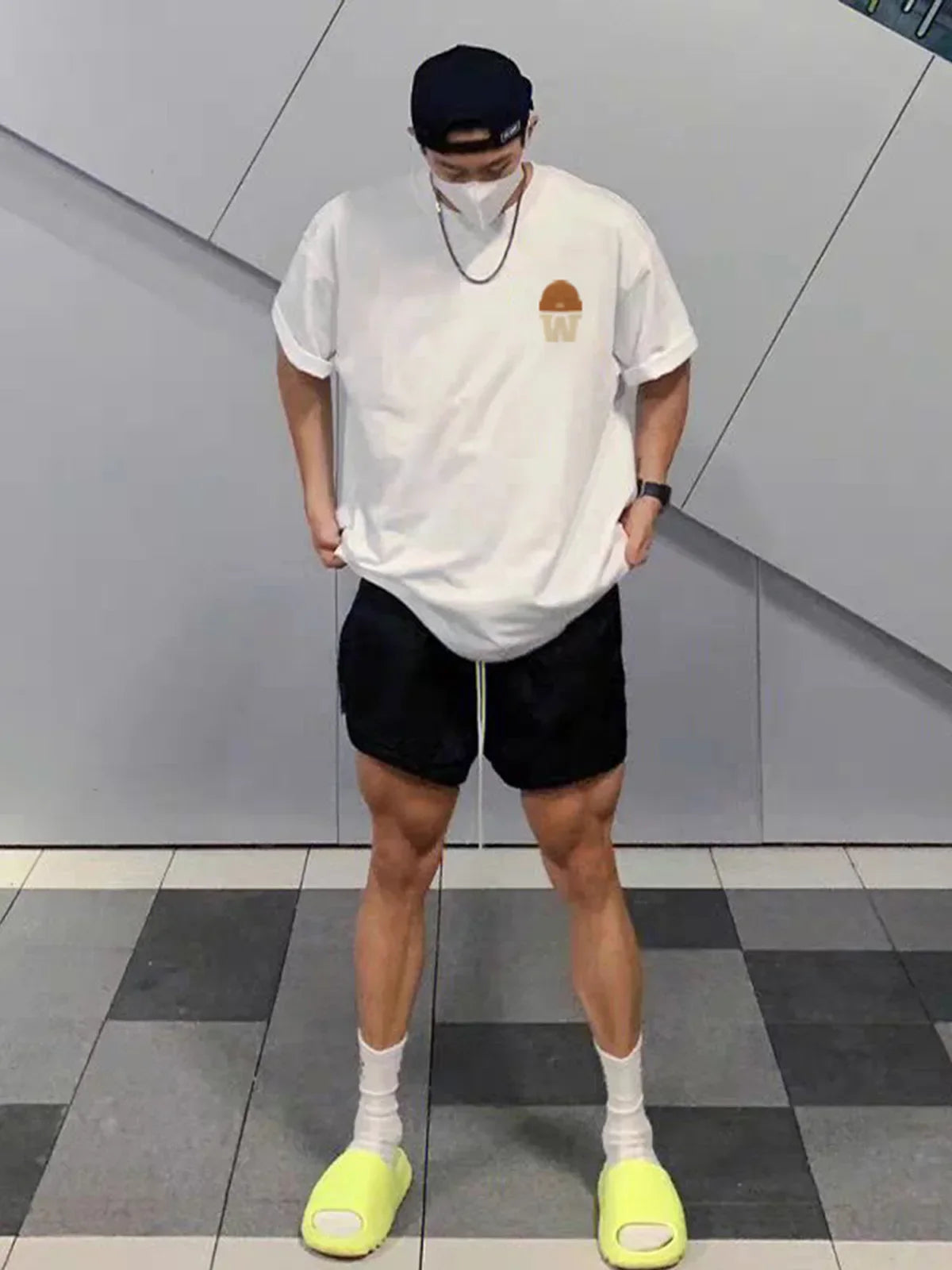 Summer Fashion Heavyweight Retro Men's English Letters 100% Cotton Printed Round Neck High-quality Casual Fitness Street T-shirt