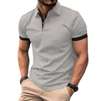 Summer Men Polo Shirts Men Short Sleeve Shirt Contrast Color Lightweight Streetwear Casual  Lapel Collar Tops