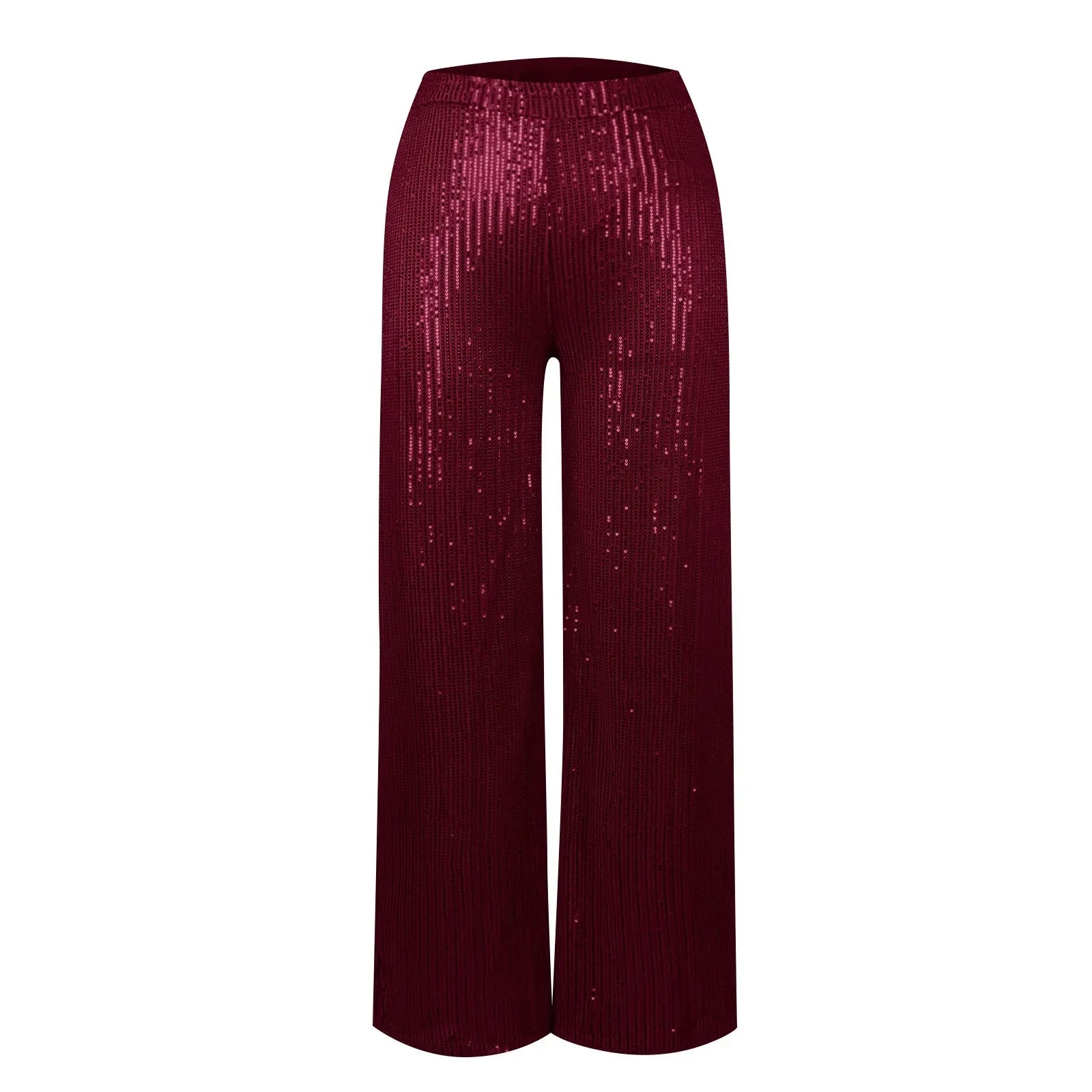 Women's Fashion Solid Color High Waist Sequin Side Zipper Draped Wide Leg Pants Pants for Women Women's Pants Women's Pants 2024