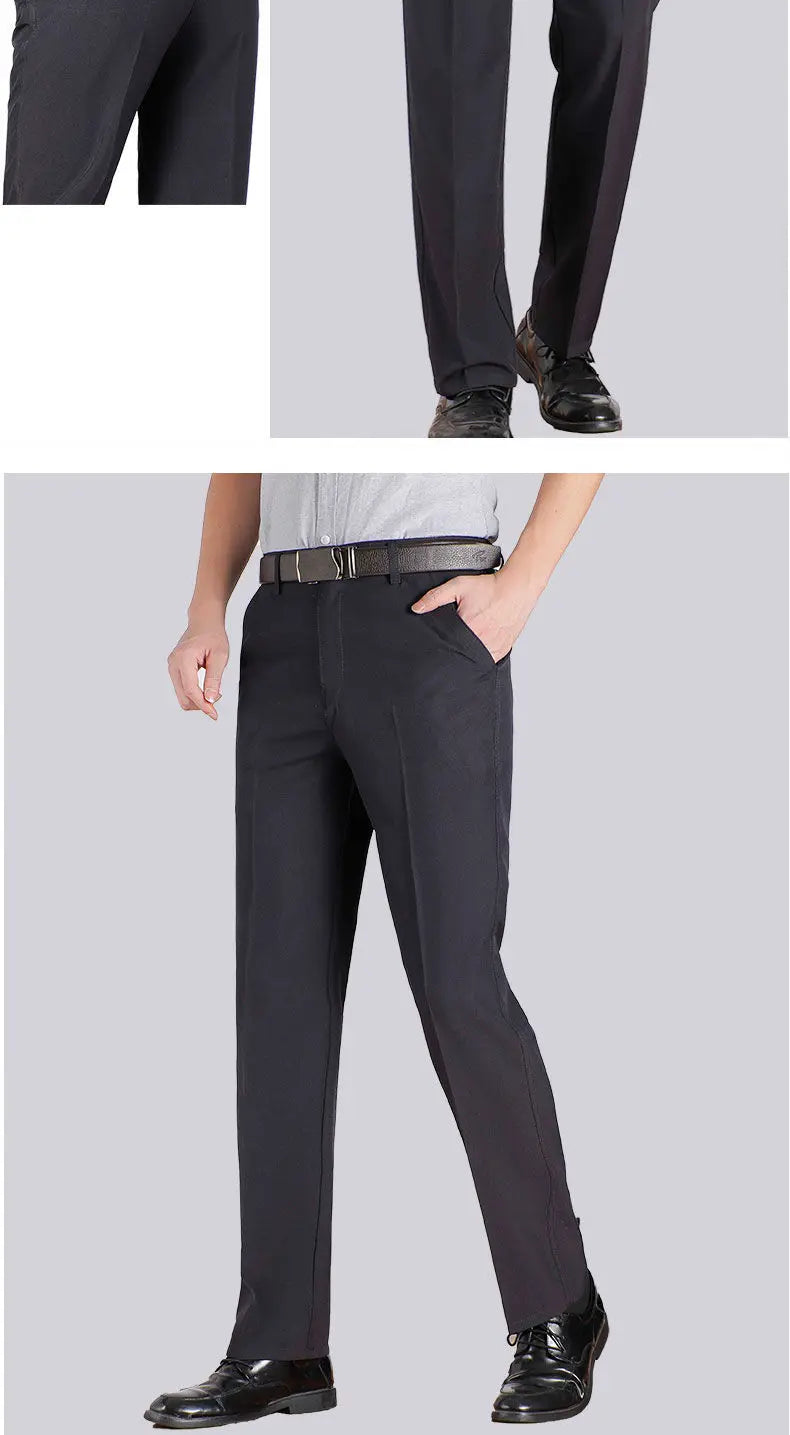 Formal Pants Men's Summer Thin Autumn Thick Black Blue Grey Stretch Bussiness Loose Suit Big Plus Size Office Trousers YYQWSJ