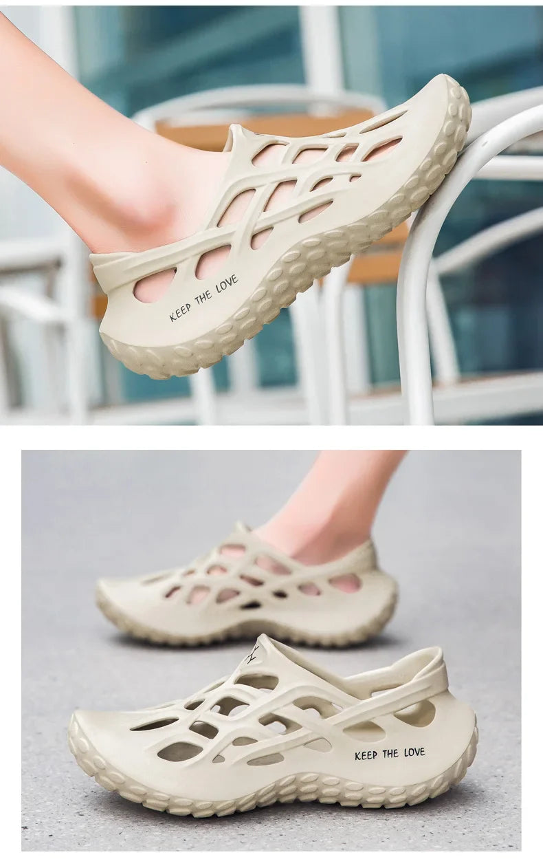 Summer Men Sandals Light EVA Men's Casual Shoes Hole Shoes Clogs Lovers Home Garden Outdoor Male Beach Flat Slippers Big Size