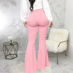 Women Jeans Flare Pants Sexy Denim Long Pant Hip Wrap Casual Solid Elegant Splice Regular Slim Fit High Waist Trousers Summer