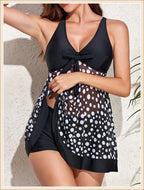 High Waist Swimsuit Beach Dress 2024 Women 2 Piece Printed Tankini Set Swimwear Female Bathing Swimming Swim Suit Beachwear Lady