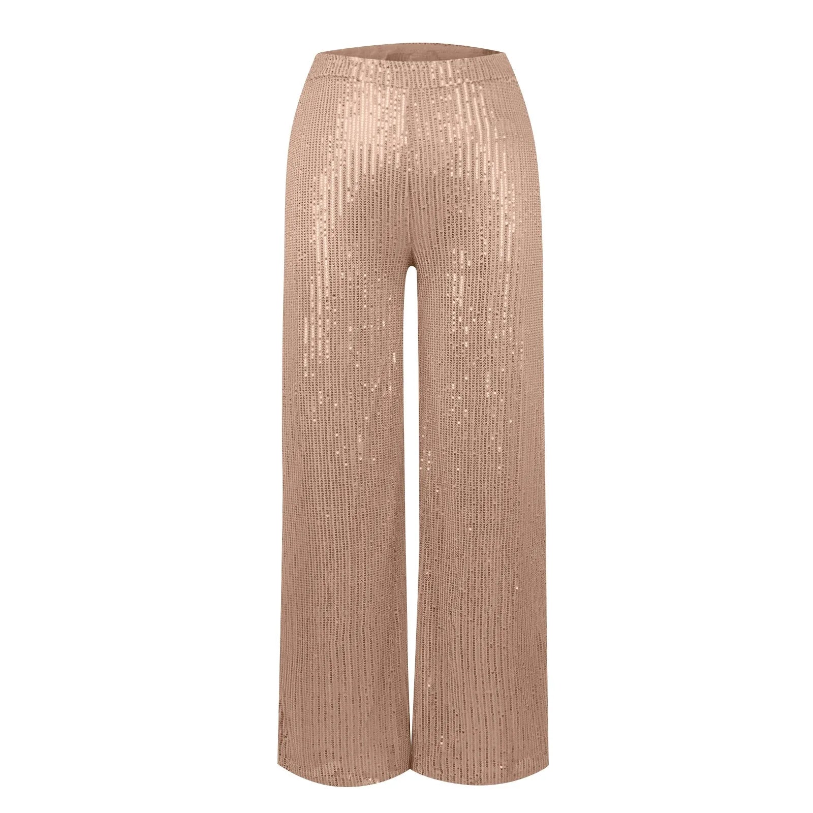 Women's Fashion Solid Color High Waist Sequin Side Zipper Draped Wide Leg Pants Pants for Women Women's Pants Women's Pants 2024