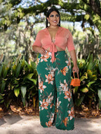 Two Piece Set Women Outfit 2x 3x 4x Summer Suit Elegant Pants and Blouse Set Casual Plus Size Pants Set Wholesale Dropshipping