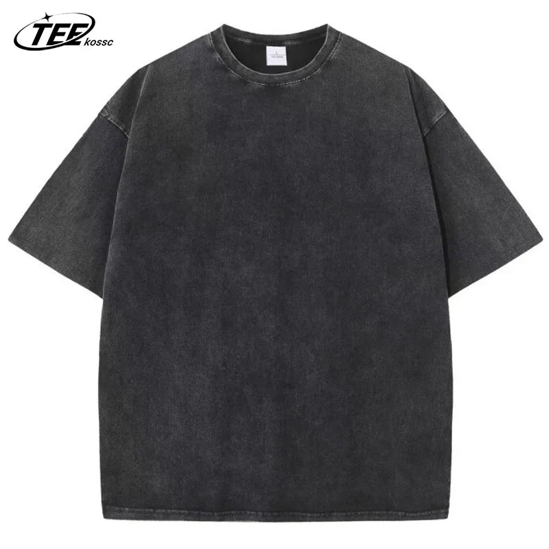 Summer Washed T Shirt Men Women Cotton Loose O-Neck Oversized Tee Couple Korean Y2k Tops Casual Vintage Short Sleeve T-shirt
