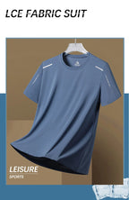 CHRLCK Men's Running Quick Drying T-shirts Breathable Hiking Fishing Tees Soft Elasticity Outdoor Sports Short Shirt Summer