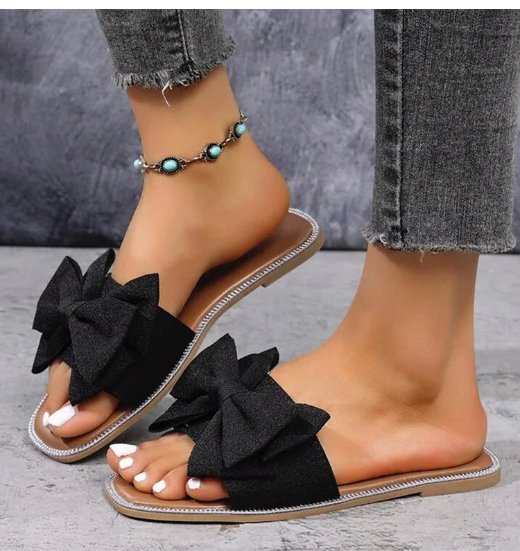 Women's Sandals Blin Blin Sweet Summer Sandals Shoes Women New Flat Sandals Beach Slippers For Summer Footwear Chaussures Femme