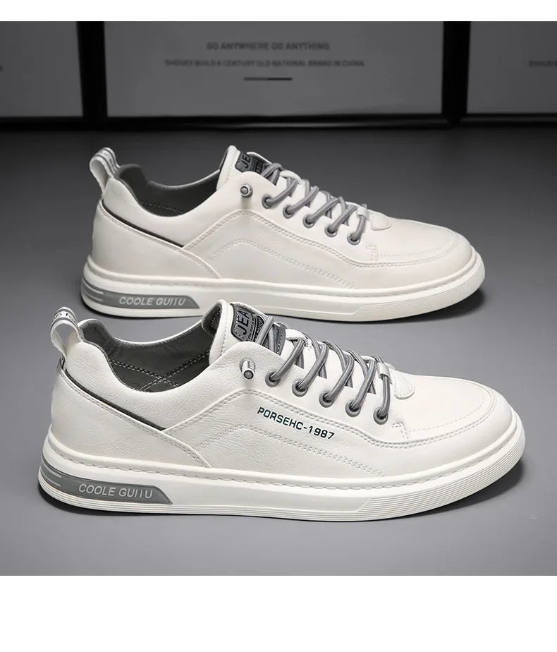 Trendy Versatile Cloth Shoes Men's Spring New Breathable White Shoes Men's Sports and Leisure Board Shoes Trendy Shoes
