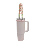 Water Bottle Handle Strap Handmade Flower 16-40oz Tumbler Silicone Safety Ring Cotton Rope Flower Durable Water Bottle Strap