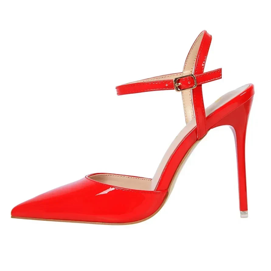 Summer Women Red Blue Sexy Nightclub Stripper Dance Sandals Lady Fetish 10.5cm High Heels Holiday Concise 2024 Versatile Sandles