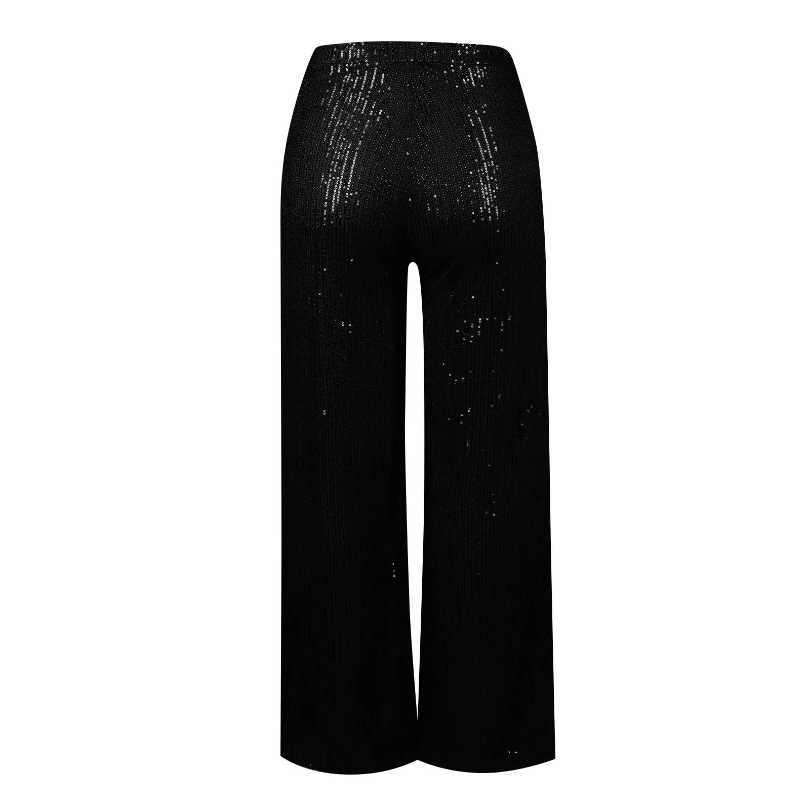 Women's Fashion Solid Color High Waist Sequin Side Zipper Draped Wide Leg Pants Pants for Women Women's Pants Women's Pants 2024