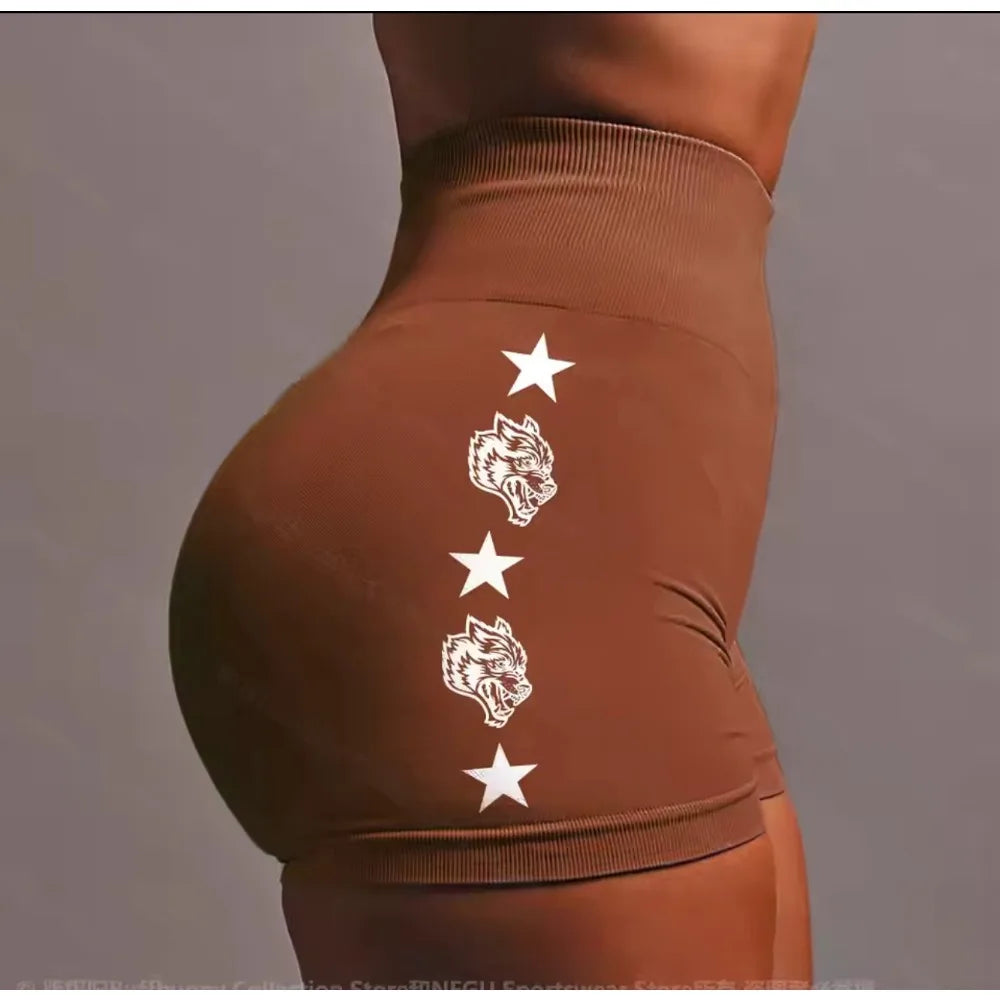 Women Shorts Yoga Wolf Seamless Gym Shorts Women Summer Workout Short Legging Sport Wear Fitness Outfits Gym Yoga Run Shorts